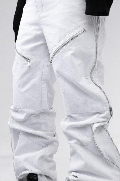 White Full Zip Hangar Pants